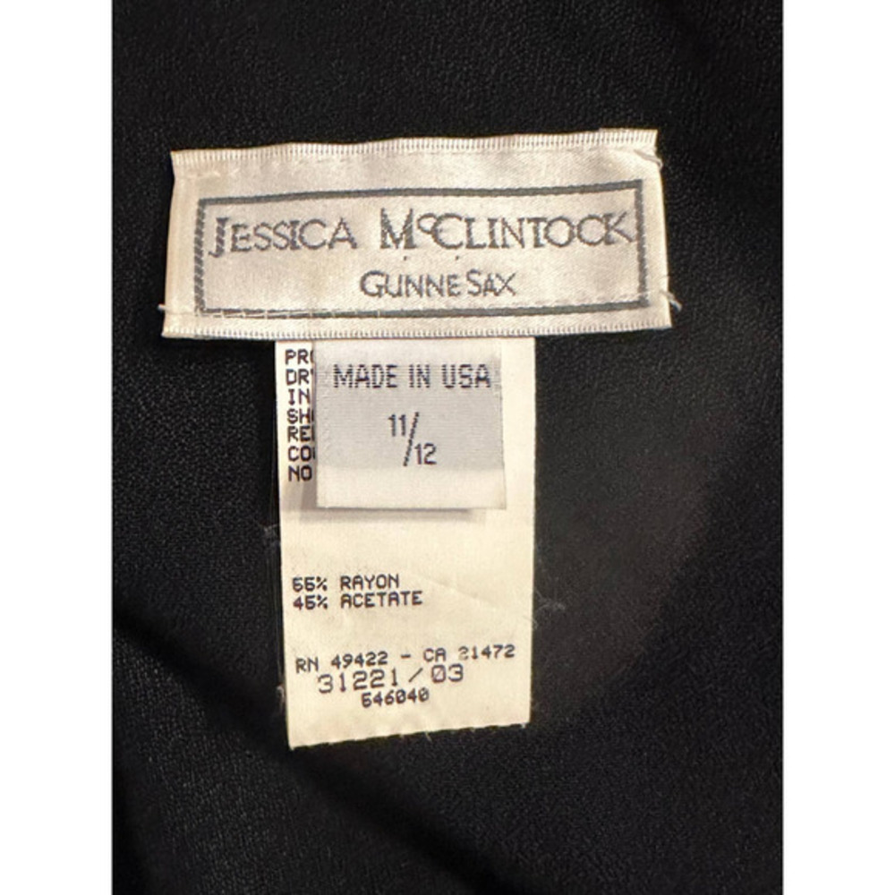Vintage Jessica McClintock Gunne Sax Black Lace Detail Long Dress Size 11/12 - Picture 5 of 9